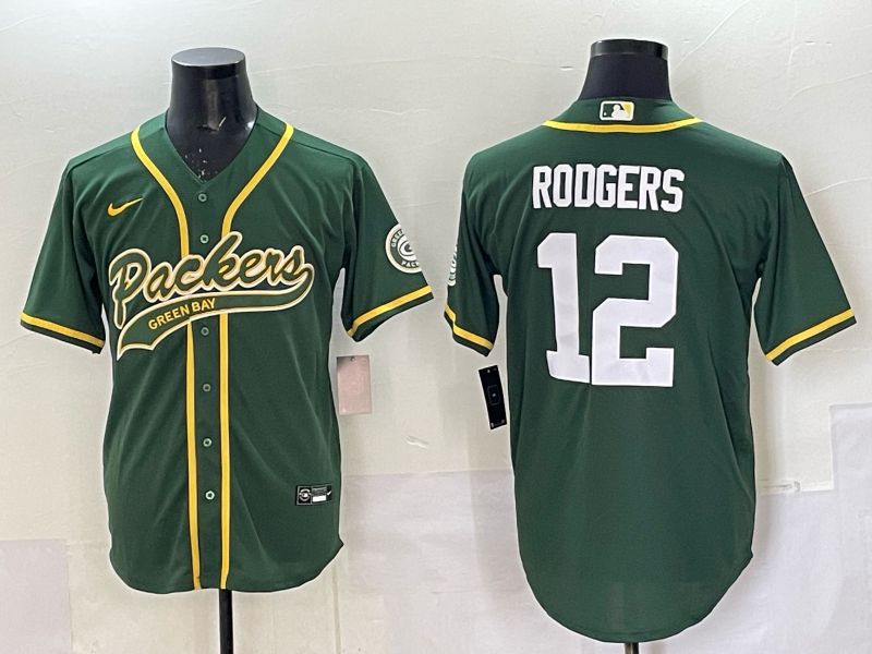 Men 2025 Nike Green Bay Packers #12 Rodgers Green Joint Name  Limited NFL Jersey style 041->green bay packers->NFL Jersey